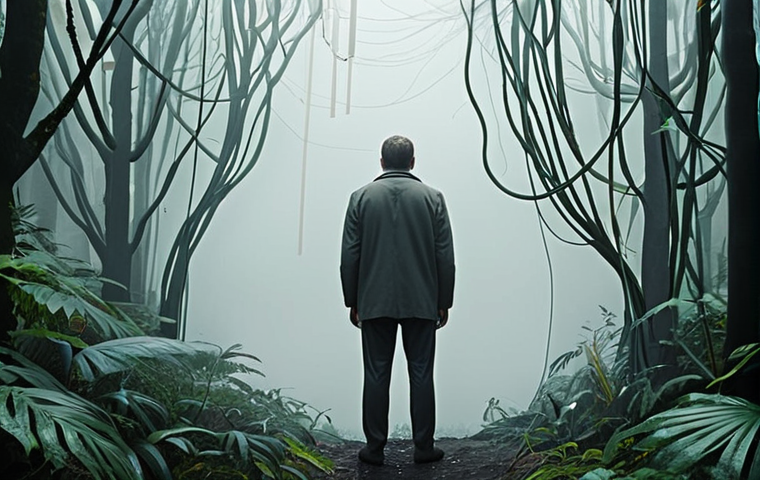 The Initial Financial Confusion**
A person (a neutral-looking European individual) standing in a dense, symbolic financial jungle. The jungle is composed of tangled charts, confusing financial symbols, and abstract data streams, creating an overwhelming and foggy atmosphere. The person appears lost or overwhelmed, seeking a path. In the background, hints of financial buildings or abstract market indicators are barely visible through the fog.
2. **Prompt for
