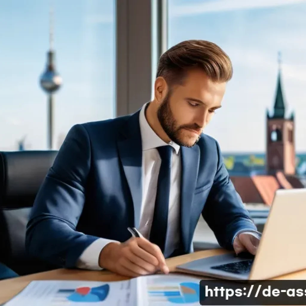 자산관리사 필기 시험 문제 유형 분석 - A professional German financial advisor in a modern office setting, engaged in a client consultation...