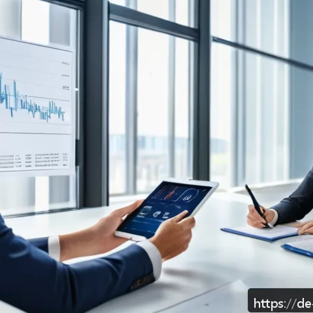자산관리사 필수 법규와 규정 - A professional financial advisor in a modern office in Germany, explaining complex regulatory docume...